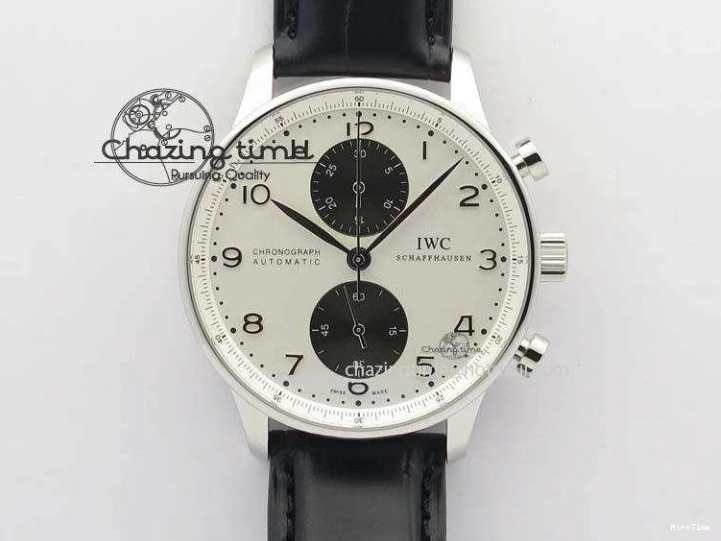 MIROTIME 0322 Portuguese IW545407 Black Dial ZF 1:1 Best Edition On Dark Blue Leather Strap DailyWear 7337